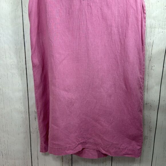 J Jill Linen Sleeveless Hooded Lagenlook Minimalist Beachy Pink  Shift Dress - Picture 9 of 15